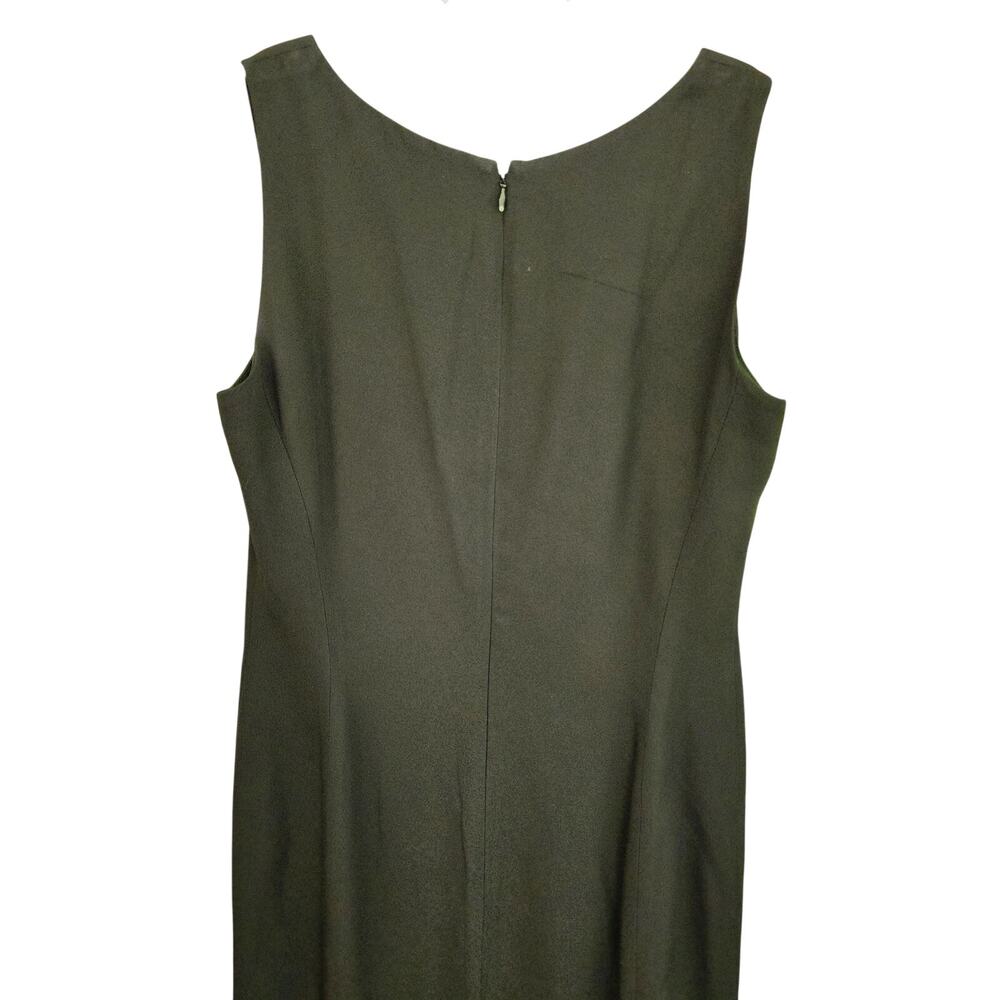 Vintage Dana Buchman Size 6 Sleeveless V-Neck Bllack Midi Sheath Dress - Picture 4 of 7